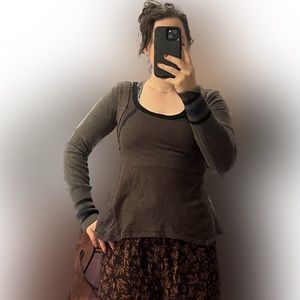 Free People Celine Boho Long Sleeve Top